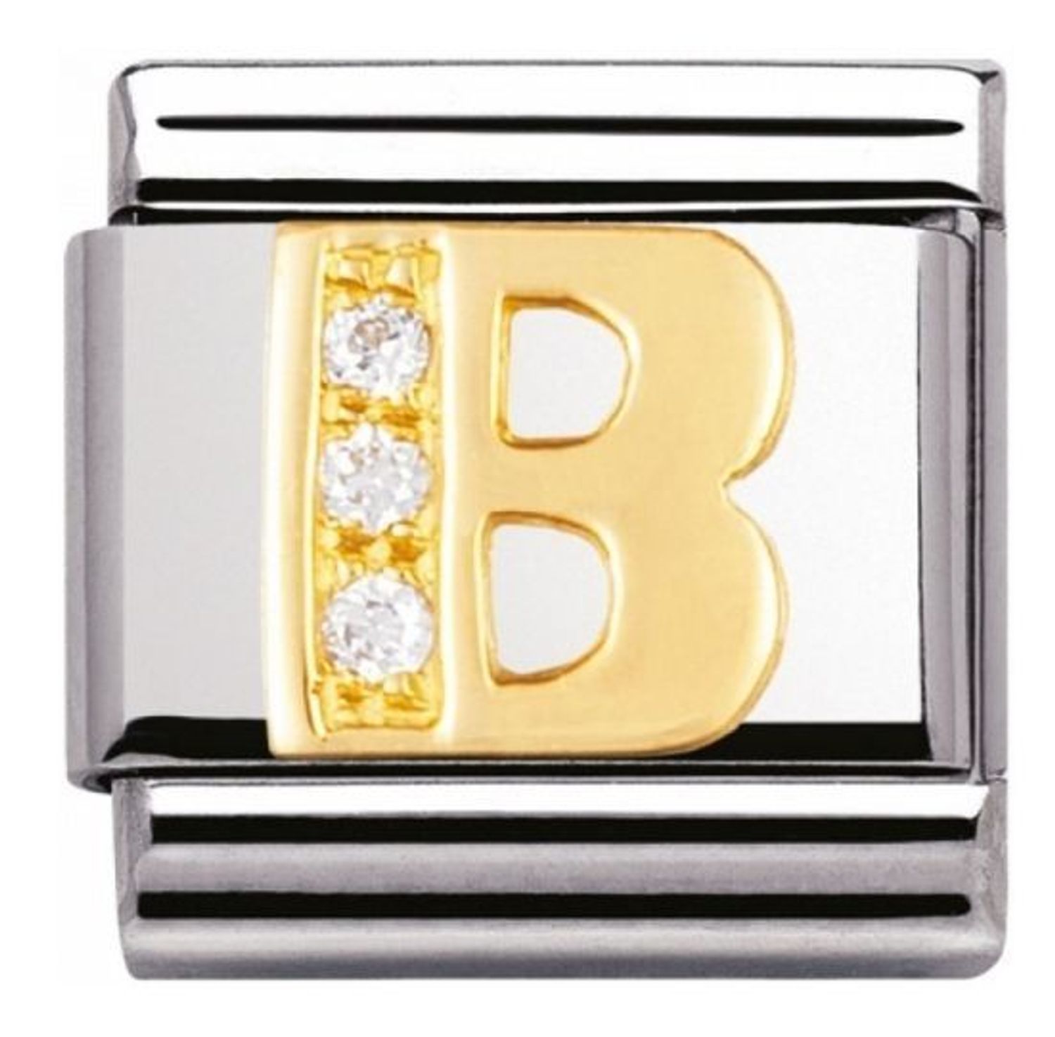 Nomination - Link 18K zawieszka złoto 'Litera B z cyrkonią' 030301 02 biżuteria nomination nomination zawieszki nomination baza.jpg